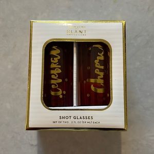 Brand new ✨ set of two pink cheers shot glasses !!